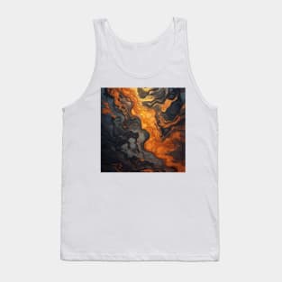 Stylized Liquid Gold Surface Tank Top